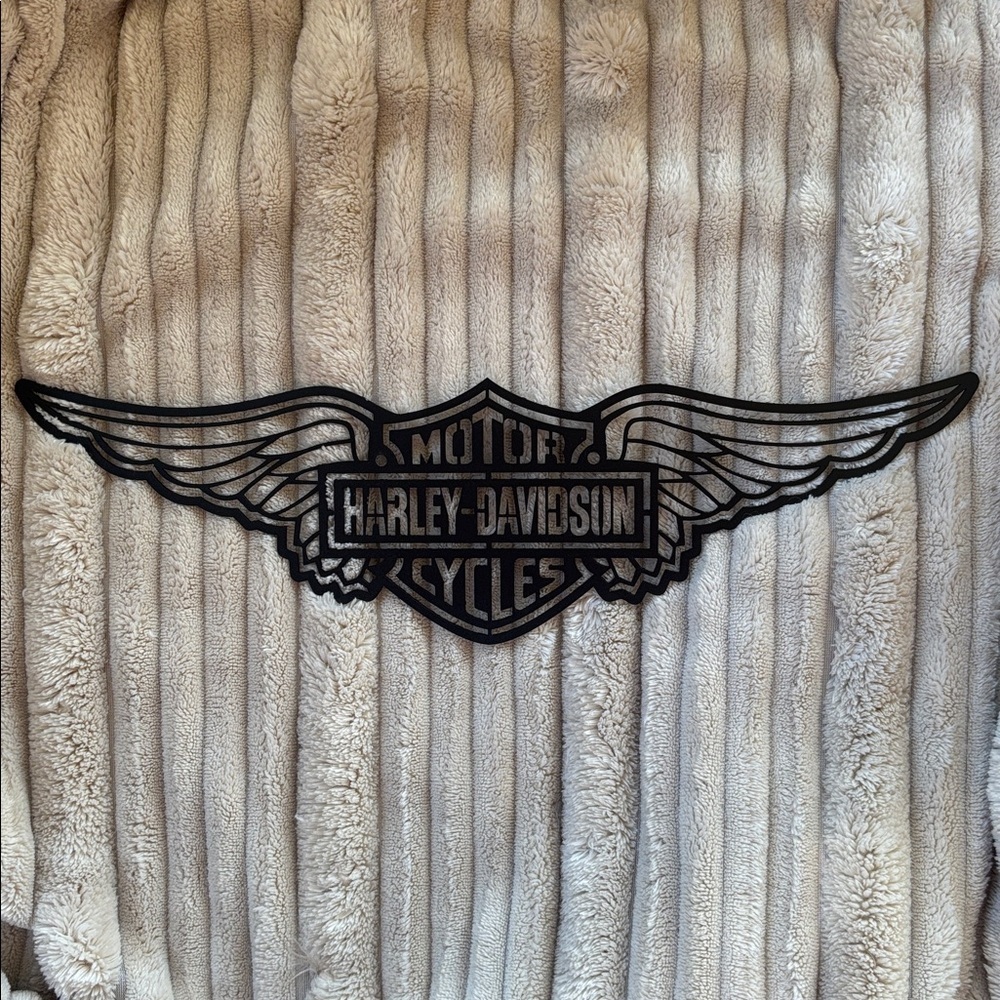 Brand New Harley-Davidson Black Metal Wall Art Motorcycle Biker Garage Office